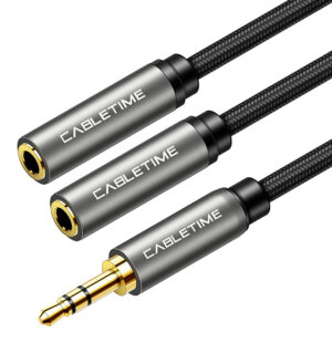 CABLETIME καλώδιο Stereo 3.5mm M σε 2x 3.5mm F AV309