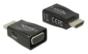 DELOCK αντάπτορας HDMI σε VGA & micro USB 65902