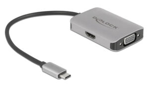 DELOCK αντάπτορας USB Type-C σε HDMI + VGA 87776