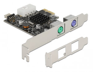 DELOCK κάρτα επέκτασης PCIe σε 2x PS/2 90049 low profile