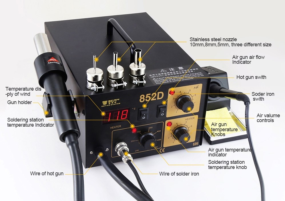 Δεύτερη φωτογραφία του BEST BGA Rework station BST-852D 2 in 1