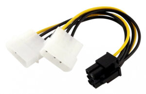 POWERTECH Καλώδιο PCI-E 6pin σε 2x molex IDE 4pin CAB-W031