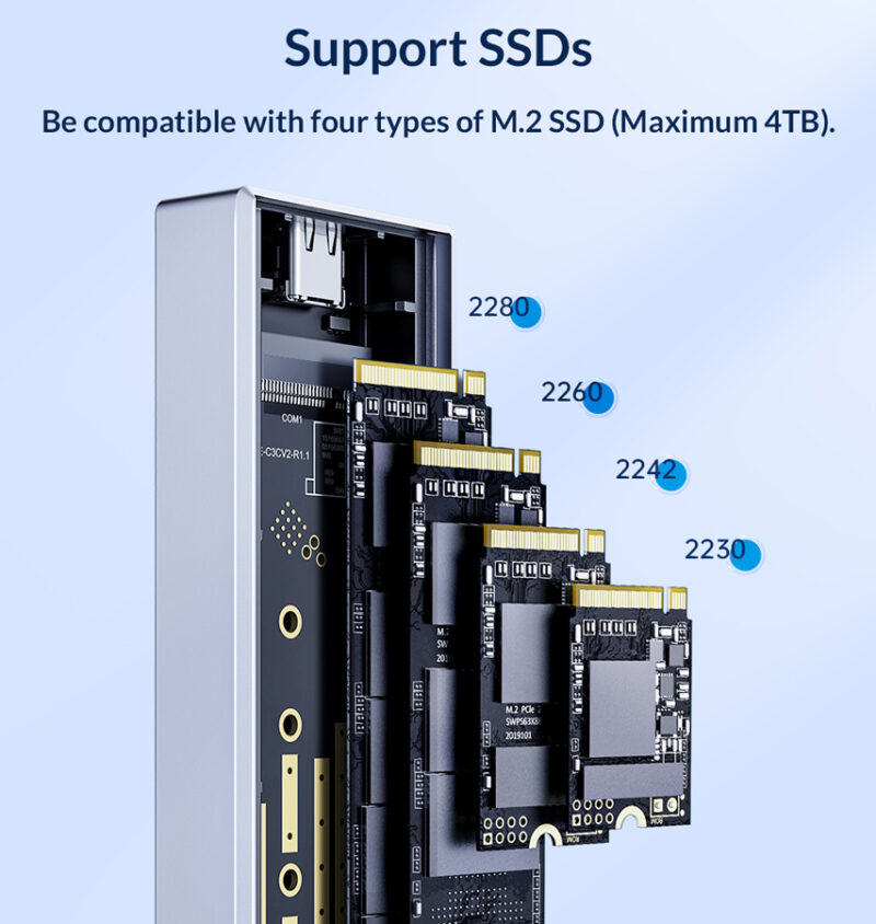 Δεύτερη φωτογραφία του ORICO θήκη για Μ.2 NVMe SSD CM2C3-G2-GY-BP