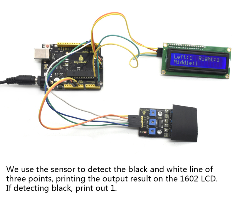 Τρίτη φωτογραφία του KEYESTUDIO 3-channel infrared line tracking sensor KS0453