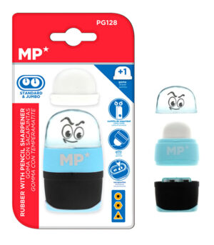 MP γόμα & ξύστρα με κάδο PG128-BL