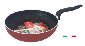 FLONAL Τηγάνι βαθύ αντικολλητικό Pepita Granit 24cm με λαβή βακελίτη