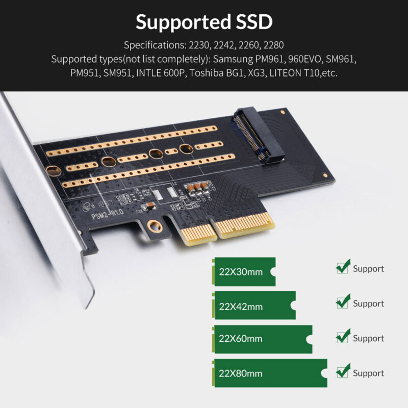 Δεύτερη φωτογραφία του ORICO κάρτα επέκτασης PCI-e x4 σε NVMe M.2 M-key PSM2