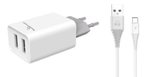 POWERTECH Φορτιστής τοίχου & καλώδιο USB Type-C PT-776