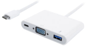 POWERTECH αντάπτορας Type-C σε VGA + Type-C + USB 3.0 PTH-035