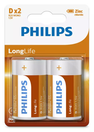 PHILIPS LongLife Zinc chloride μπαταρίες R20L2B/10