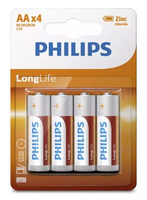 PHILIPS LongLife Zinc chloride μπαταρίες R6L4B/10 AA R6 Mignon