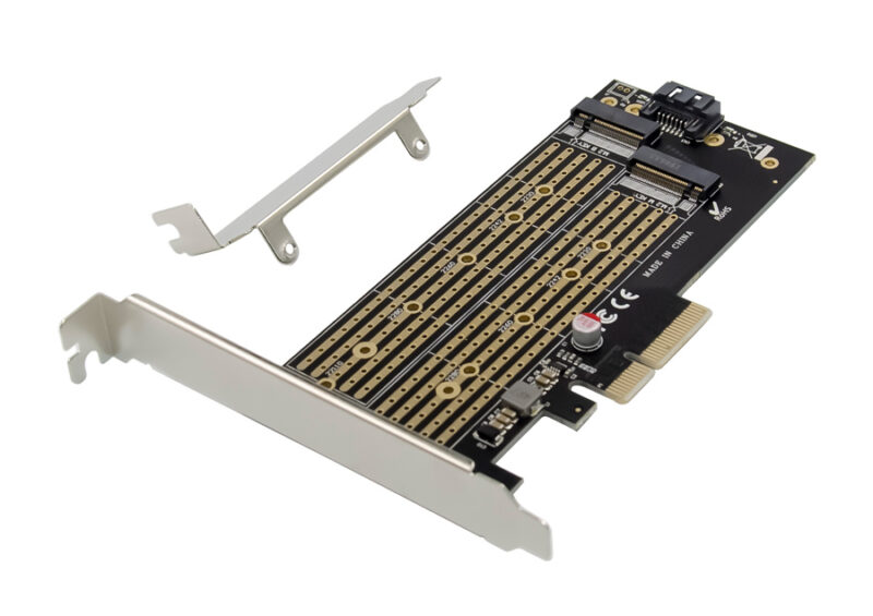 POWERTECH κάρτα επέκτασης 4x PCIe σε M.2 B & M Key NVMe ST531