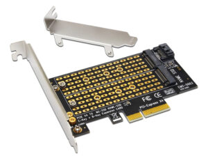 POWERTECH κάρτα επέκτασης PCIe x4 σε M.2 Key M & B NVMe TOOL-0049