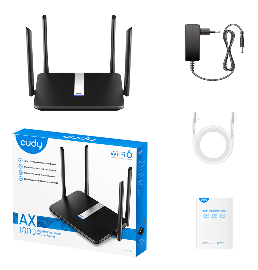Δεύτερη φωτογραφία του CUDY Wi-Fi 6 mesh router X6